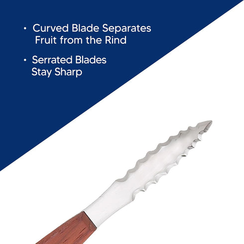 HIC Kitchen Squirt Free Serrated Twin-Blade Grapefruit Sectioning Knife, Stainless Steel Blades, Set of 2...