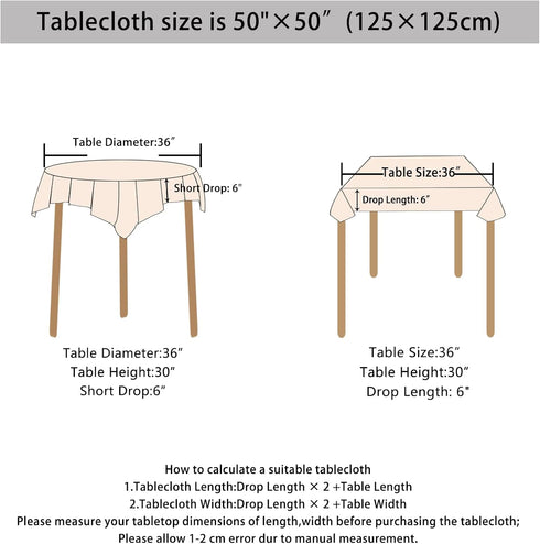 Partisout Tablecloth Square 50X50 inch Sequin Tablecloth Rustic Table Cloths Party Table Cover Circle Tablecloth Glitter Tablecloth for Birthday P...