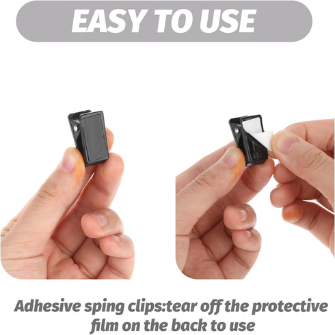 40Pcs Self Adhesive Clips Tapestry Clips for Wall Hanging Plastic Poster Clips Sticky Clips Tapestry Clips for Organizing & Display Office Binder ...