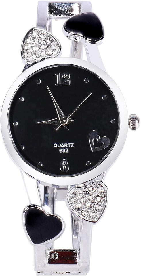 ele ELEOPTION Women Bangle Watch Bracelet Quartz with Rhinestone Round Dial Stainless Steel Band Cuff Watches with Womens Wrist Watch Box...