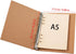 A5 Binder 2 Ring, A5 Binder, 2pcs Kraft Paper 2 Round Ring Binder Cover Protector for Journal Note Book Carrying Around Notes (A5-2Ring)...