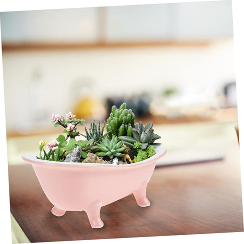 Succulent Flower Pot Planters for Indoor Plants Dresser Decor Bathtub Planter Planting Container Clawfoot Tub Planter Desktop Flower Pot Plant Pot...