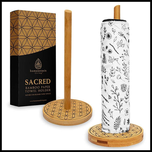 | Bamboo Paper Towel Holder Countertop | Natural Wood Paper Towel Holder, Standing Paper Towel Dispenser, Kitchen Organization, Kitchen Storage, R...