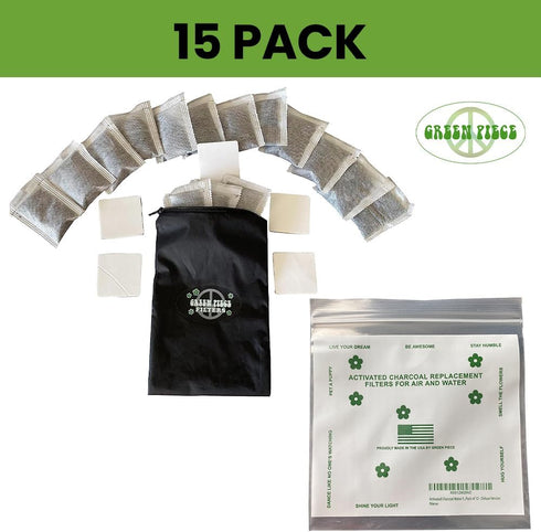 Green Piece® Pack of All Natural Baby Diaper Pail Deodorizer Activated Charcoal Air Purifier (15 Pack of Carbon Filters)...
