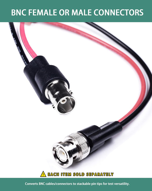 BNC Test Leads, BNC (F) to Stackable Pin Tip Plugs, Test Lead Breakout Cable for Multimeter...