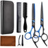 8 PCS Hair Cutting Scissors Kit,Black Blue Professional Home Hair Cutting Barber/Salon Thinning Shears,Hair Cutting Shears Hair Cut Blending Salon...