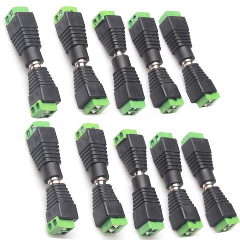 DC Power Connector 20 Pairs CCTV Power connectors 12V Male+Female 2.1x5.5MM DC Power Jack Plug Adapter Connector for CCTV Camera and LED Strip Lig...