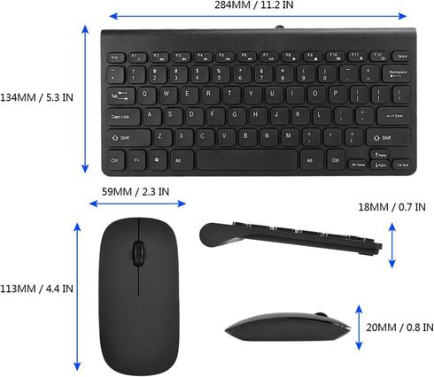 Wired Keyboard and Mouse, Ultra-Thin USB Keyboard Optical Mouse Mice Set ComboFull Size Wire Corded Keyboard Mouse Combo Set with Number Pad for L...