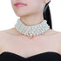 Fashion Multi Strand Simulated Pearl Resin Chain Collar Choker Statement Necklace Costume Jewelry for Women...