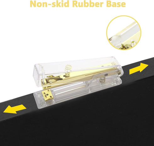 Gold Acrylic Stapler, Desktop Stapler, 25 Sheet Capacity, includes 1000 Staples and Staple Remover...