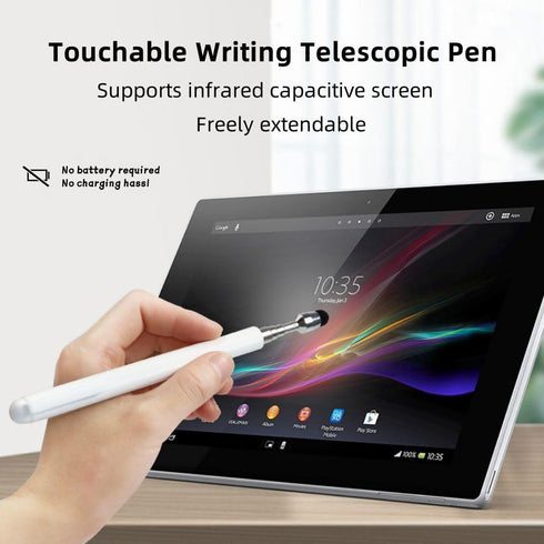 Universal Telescopic Stylus Pen for Touch Screens,Retractable Pointer Stick & Stylus with Special Flocking Tip,Extendable High Precision & Soft, S...