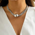 Chunky Chain Necklace Multi Layered Necklace Ball Pendant Choker Necklace Punk Jewelry Hiphop Necklace for Women and Girls (Silver)...