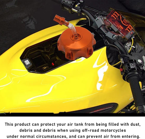 2 PCS Breather Hose Gas Fuel Tank Cap, CNC Two Way Tank Valve Vent Tube with Aluminum Cap, Fuel Gas Cap Vent Tube Breather, ATV Off-Road Motorcycl...