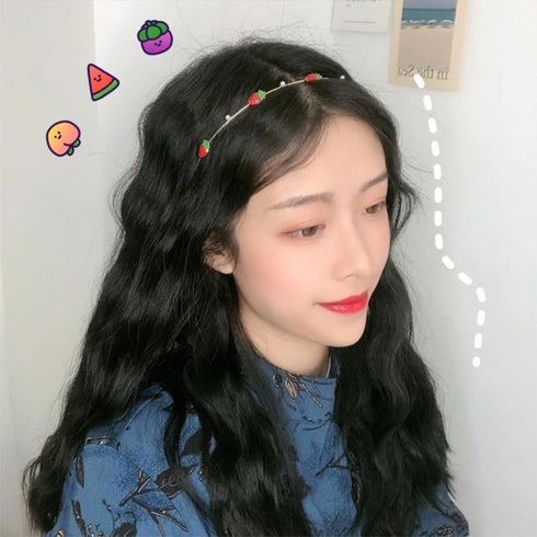 Beaupretty 2 Pieces Thin Satin Headbands Cherry Strawberry Headbands Cute Hair Hoops Fruit Headbands Hair Accessories for Girls Women...