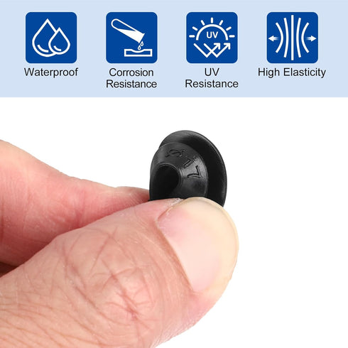 uxcell 20Pcs Rubber Grommets 8mm Mount Dia, for 6mm ID Rubber Hole Plugs Rubber Wiring Grommets for Firewall Cable Wire Protecting, Black...