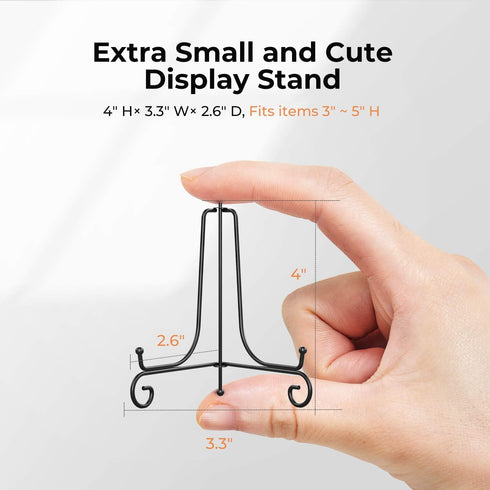 TR-LIFE Plate Stands for Display - 4 Inch Plate Holder Display Stand + Metal Easel Stand for Picture Frame, Decorative Plates, Book, Photo, Collec...