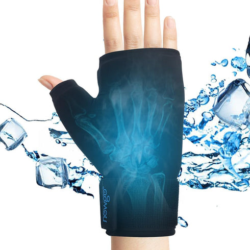 NEWGO Hand Ice Pack Gloves for Hand Arthritis, Wrist Ice Pack Gel Cold Gloves Hot Cold Therapy for Tendinitis, Carpal Tunnel - Black...
