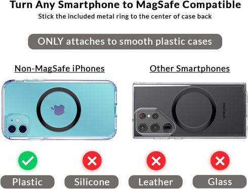 Afterplug Magnetic Wall Mount Sticker - Strong Adhesive Stick On Holder for iPhone 14/13/12 Series and AirPods Pro 2 (1 Pack, Black)......