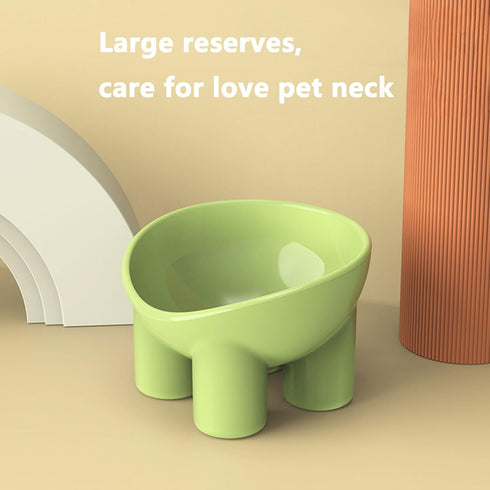 Cat Bowls Elevated Macaron Color Protects The Neck from Upsetting Plastomer Tilted Food and Water Bowl,Elevated Dog Bowls for Small Dogs (Turq)...