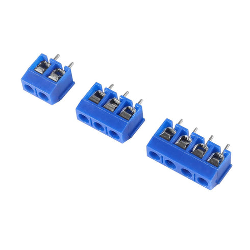 50pcs 2 Pin 3 Pin 4 Pin PCB Mount Screw Terminal Block Connectors 5mm Pitch (2Pin 30pcs,3Pin 10pcs,4Pin 10pcs)...