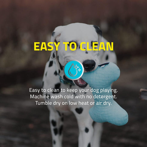 Playology Plush Squeaky Bone Dog Toy - Engaging All Natural Beef Scented Plush Dog Toy with Interactive Squeaker for Large Dogs (35lbs & Up) - Eas...