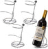 4 Packs Countertop Wine Rack, Silver Metal Small Wine Holder, Floating Wine Bottle Holder for Wine Bottle Storage, Cabinet, Pantry, Unique Tableto...