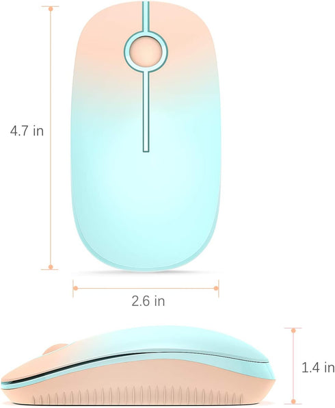 Unipows Wireless Mouse - 2.4G Slim Portable Computer Mouse with Nano Receiver, Less Noise Mobile Optical Mice for Notebook, PC, Laptop, Computer, ...