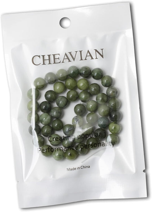 45PCS 8mm Natural Taiwan Green Jade Round Loose Beads for Jewelry Making DIY Bracelet Necklace Materials 1 Strand 15"...