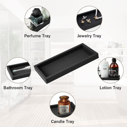 Countertop and Vanity Tray, 7.7" Small Silicone Bathroom Counter Tray, Shatterproof Flexible Bathroom Tray, Kitchen Sink Soap Tray for Scrubber, S...