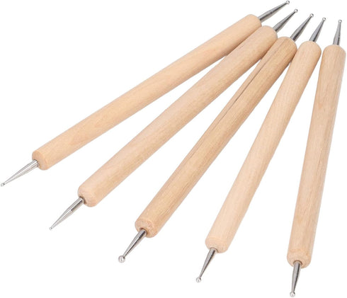Walfront 5Pcs Double End Embossing Stylus Set Stainless Steel Ball Tip Tracing Dotting Stylus for DIY Painting Engraving Shaping......