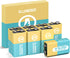 9V Batteries Alkaline 9 Volt Battery 8 Pack for Smoke Detector, Square Smoke Alarm Batteries Long-Lasting...