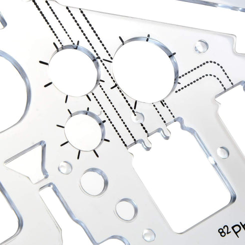 ZYHW Organic Chemistry Stencil Drawing Drafting Template Clear Plastic School Lab Laboratory Chemical Engineering Equipment Symbols...