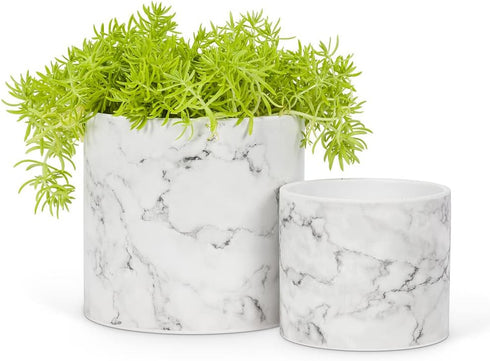 Abbott Collection Home Small Marble Look Planter...