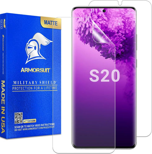 ArmorSuit 2 Pack Anti-Glare Screen Protector Designed For Samsung Galaxy S20 5G (6.2") Case Friendly MilitaryShield Ultrasonic Fingerprint Compati...