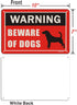 2 Pack Beware of Dog Signs 10 x 7 Inches Metal Dogs Warning Sign for Fence Yard Door Gate Lawn Reflective Sturdy Rust Aluminum Waterproof Easy to ...