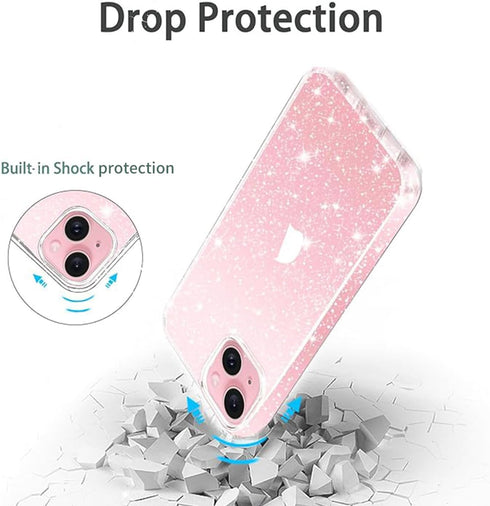 JJGoo Compatible with iPhone 13 Case, Clear Glitter Soft TPU Shockproof Protective Bumper Cover, Sparkle Bling Sparkly Cute Slim Women Girls Phone...