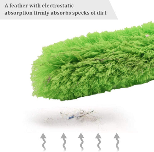 DELUX Microfiber Duster, 100 inches Extendable, Bendable Head, Green...