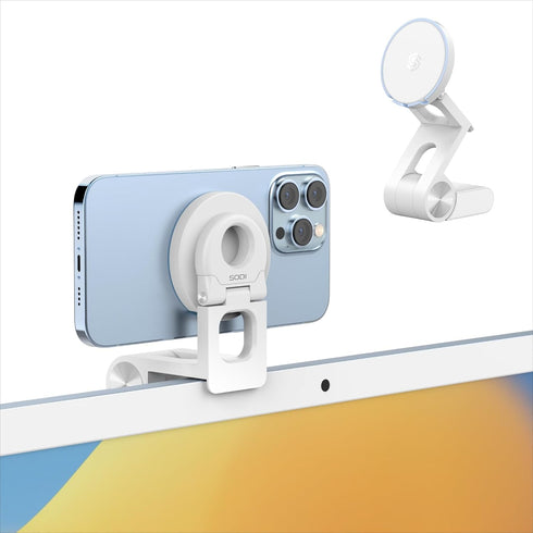 Continuity Camera Mount for Desktop Monitor & iMac, Detachable iPhone Webcam Mount, Adjustable Magnetic Phone Stand for iPhone 15/14/13/12 and Mac...