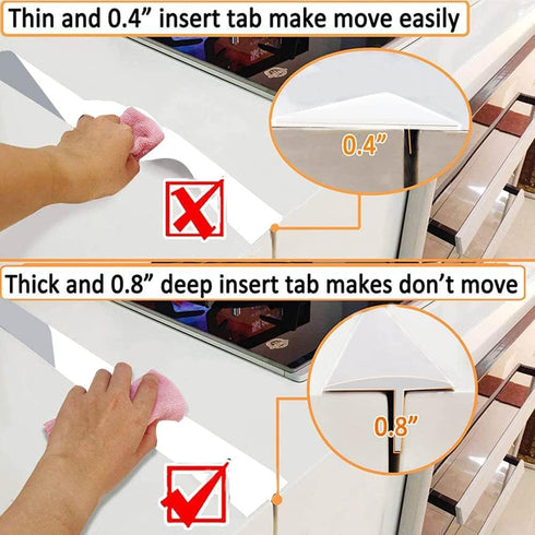 Kitchen Silicone Stove Counter Gap Cover, 21/25 inch Long & Extra Wide Stove Gap Filler Range Strips 2pcs,Between Oven and Countertop Dishwasher, ...