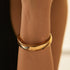 Gold Polished Chunky Twisted Hinged Waterdrop Bangle Bracelet for Women Spiraled Oval Bangle Bracelet...