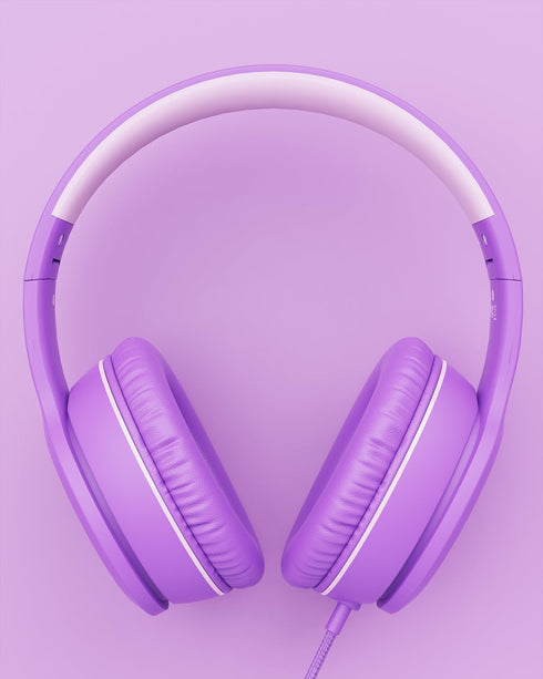 Wired Headphones with Microphone, K16 On-Ear Headphones for Kids with 3.5MM Jack, Foldable Stereo Bass Headphones for Teens School Amazon Kindle, ...
