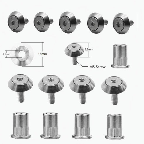 Stainless Steel 25 Pcs Fender Bumper Washer Bolt M5x20mm CNC Finishing Washer Engine Bay Dress Up Fastener Kit Flares Widebody kit Installation Ha...