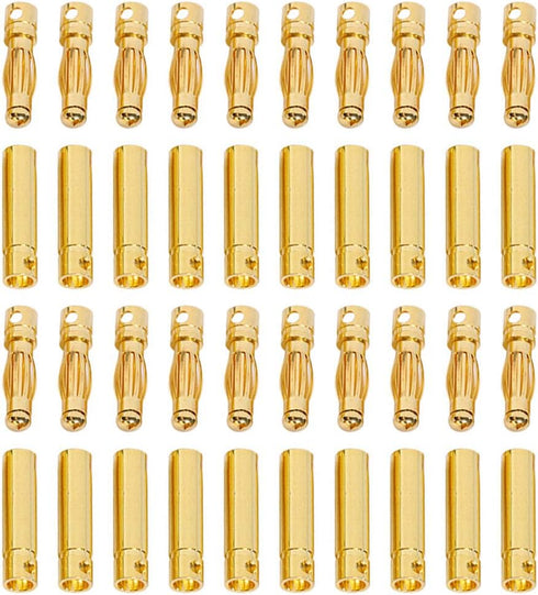 20 Pairs 4.0mm 4mm Banana Bullet Connector Plug Male Female for RC Battery ESC Motor...