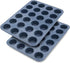2 pack Mini Silicone Muffin Baking Pan & Cupcake Tray 24 Cups - Nonstick Cake Molds/Tin, Silicon Bakeware, BPA Free, Dishwasher & Microwave Safe (...