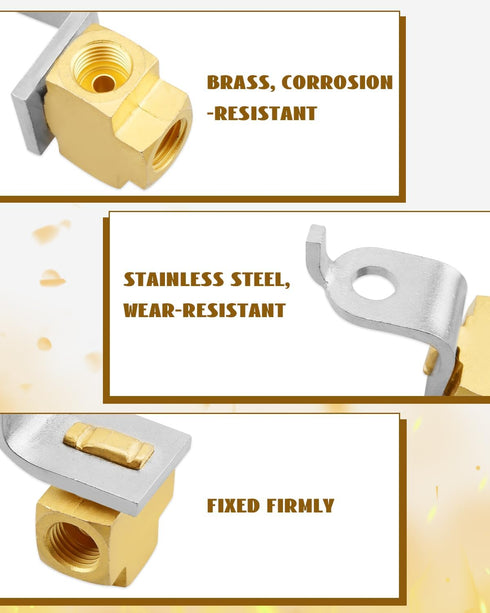 Universal 3 Way Female Brake Line Tee for 3/16Inch Tube With Mounting Bracket for Inverted Flare Fittings All 3/8"-24 threads Brass & Stainless st...