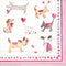 Boston International IHR 3-Ply Paper Napkins, 20-Count Cocktail Size, Love Heart Dogs...
