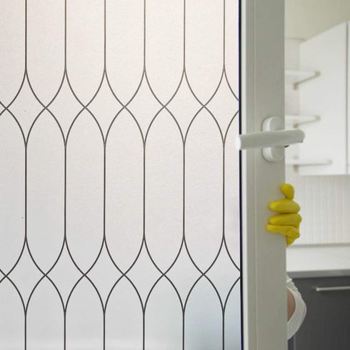Privacy Window Film Decoration, Heat Control Window Tint for Home, Static Cling Glass Door Covering Window Sticker Removable Non-Adhesive UV Block...