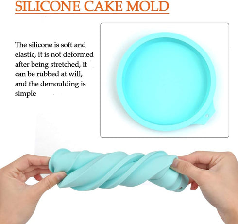 4 Pcs Layer Cake Pan Set, 6 Inch Silicone Round Cake Mold Rainbow Non-Stick Baking Tins for Jumbo Whoopie Pie Cake Vegetable Pancakes Taco Shells ...