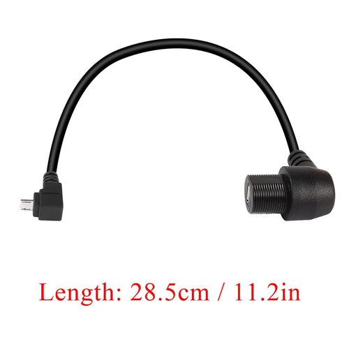 QIANRENON 90° Micro USB Panel Flush Mount Waterproof Extension Cable Micro USB 5 Pin Right Angle Male to Female Connector for Fixied on Dashboard ...