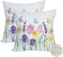 2 Pack Waterproof Spring Floral Pillow Covers 16x16 Inch Pink Tulip Flower Lavender Butterfly Throw Pillow Covers Outdoor Spring Summer Farmhouse ...